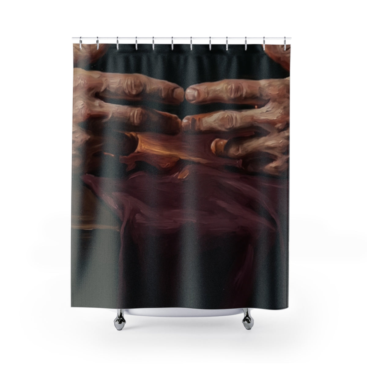Shower Curtain - Candlelit Chiaroscuro Study | Echovira...