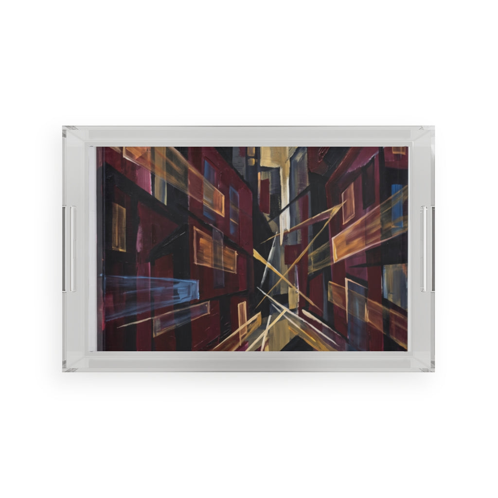 Acrylic Serving Tray - Urban View | Echovira Gallery