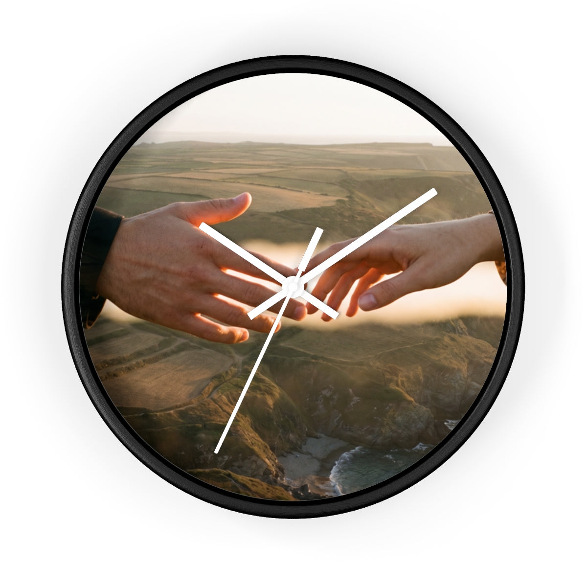 Wall Clock - The Infinite Touch | Ethereal Coastal Art |...