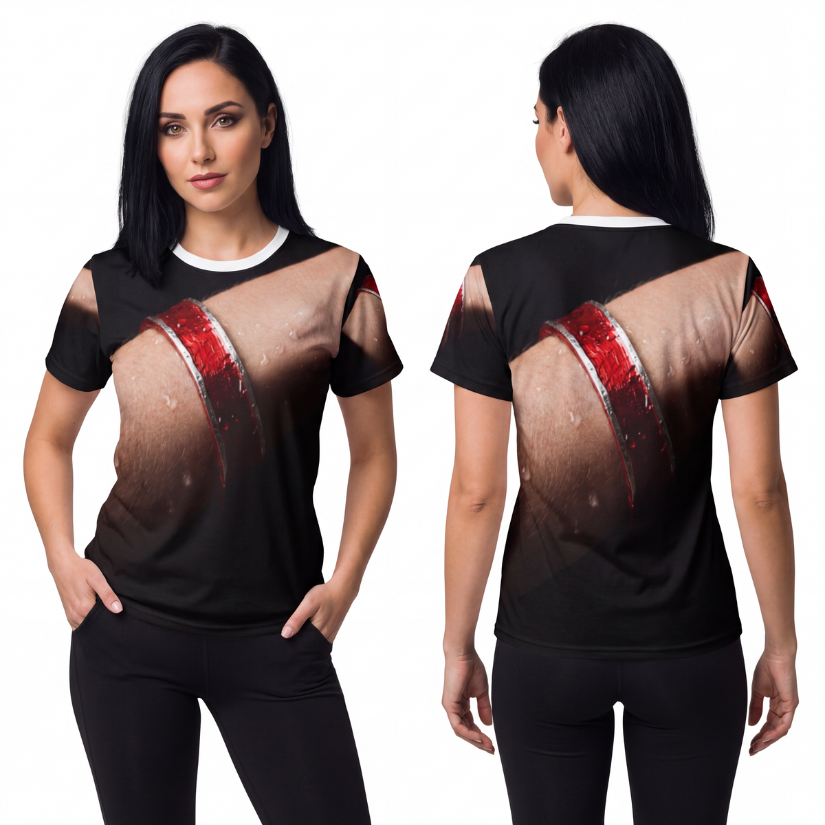 Unisex Cut & Sew Tee - Crimson Pulse | Echovira Gallery
