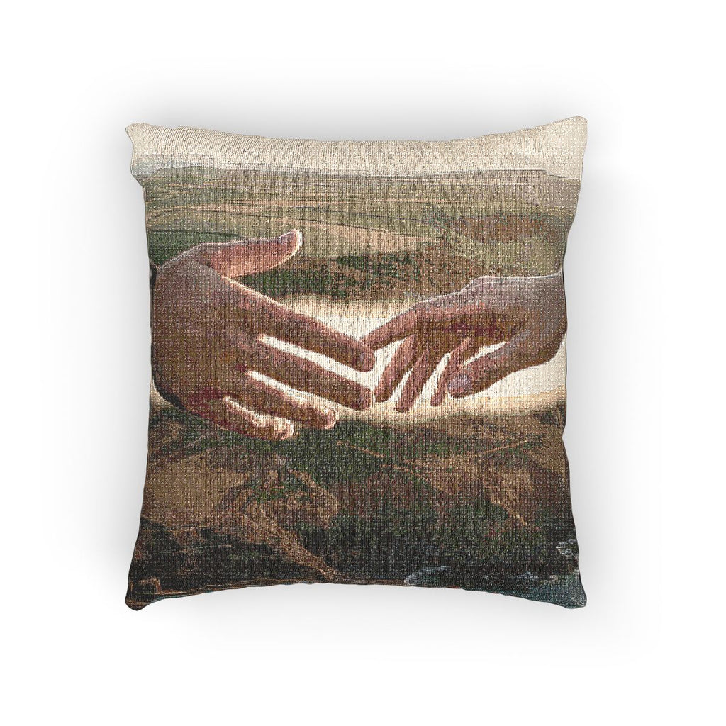 Woven Pillow - The Infinite Touch | Ethereal Coastal Art |...