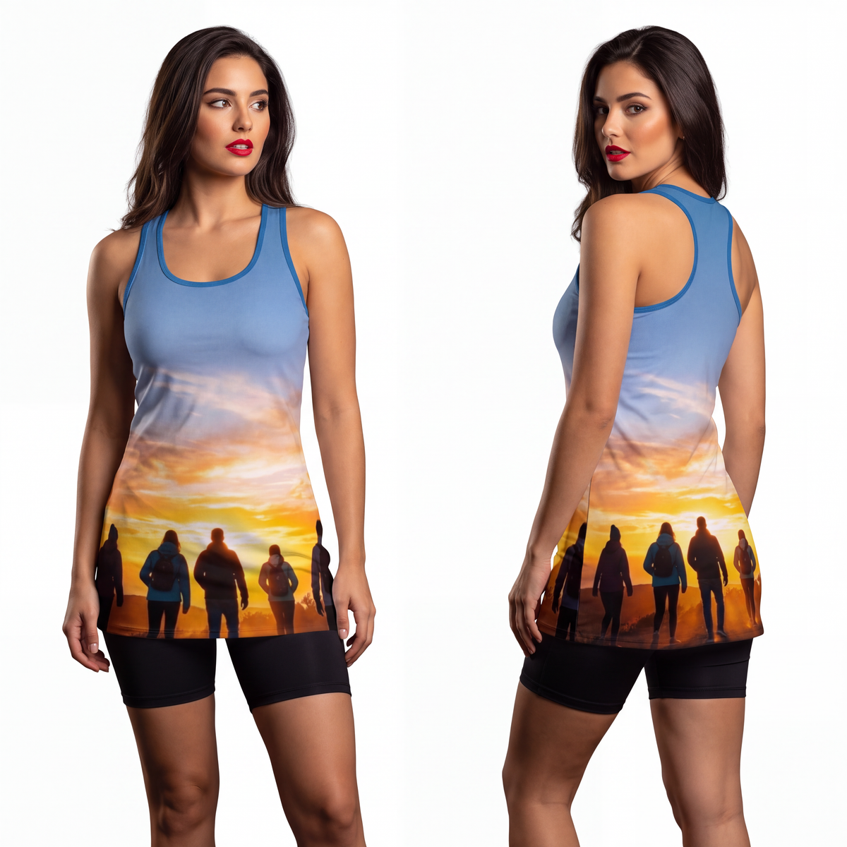 Women's Cut & Sew Racerback Dress - Golden Mountain Ridge |...