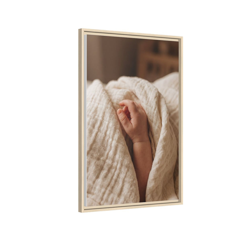 Framed Matte Canvas - Tender Newborn Hand (8×10, 9×12, 11×14, 12×16, 10×20, 12×18, 16×20, 16×24, 12×36, 18×24, 20×24, 16×32, 20×30, 24×30, 16×48, 24×32, 24×36, 24×48, 20×60, 30×40, 32×48, 30×60 & 40×60)