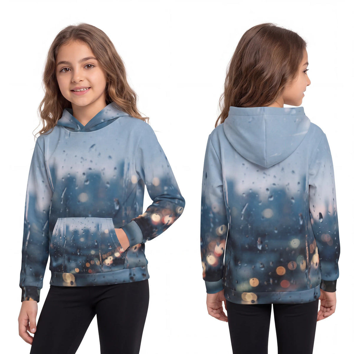Children's Hoodie Rainy City Window