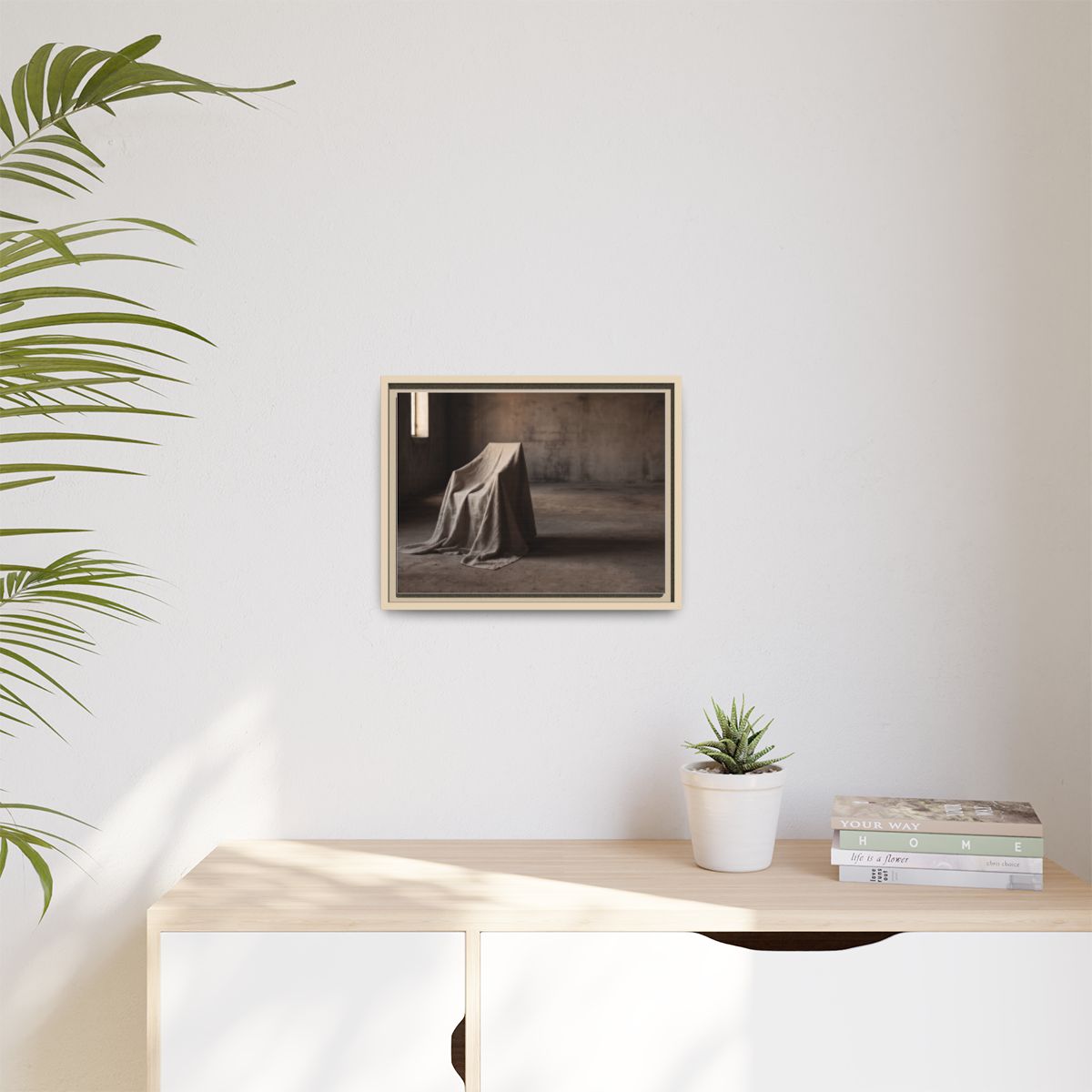 Matte Canvas, Framed - Draped Silence Still Life Art... |...