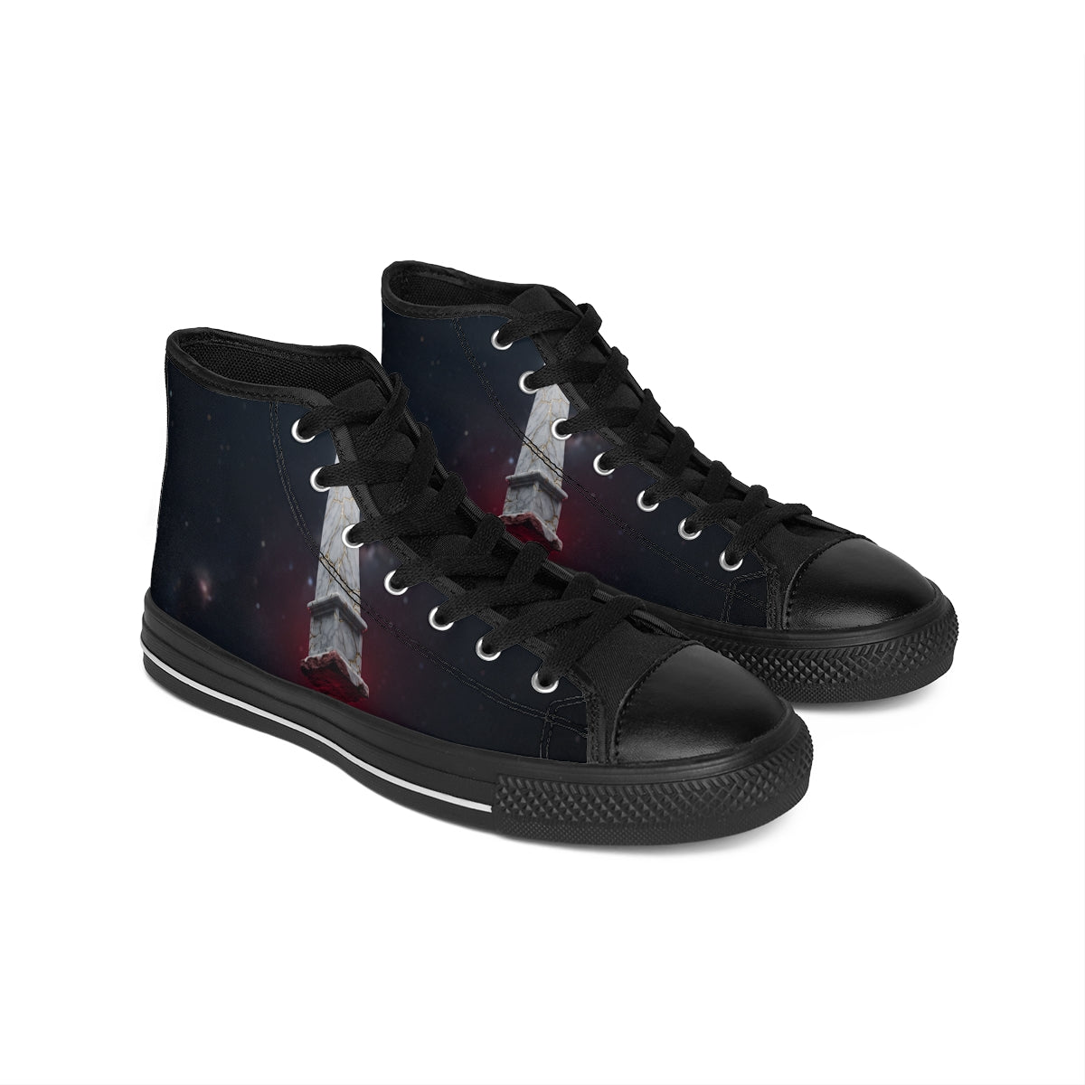Women's Classic Sneakers with Marble Obelisk Art