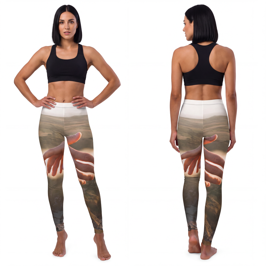 Women's Casual Spandex Leggings - The Infinite Touch | Ethereal Coastal Art