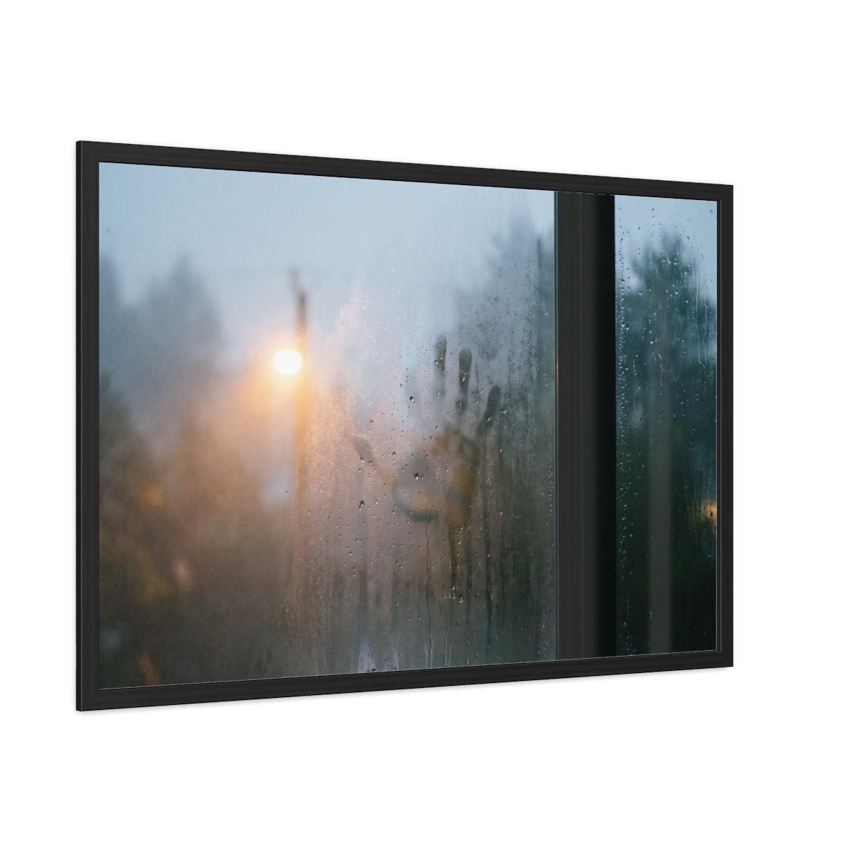 Framed Posters - Rainy Window Steamed Glass Mood Art (10×8...