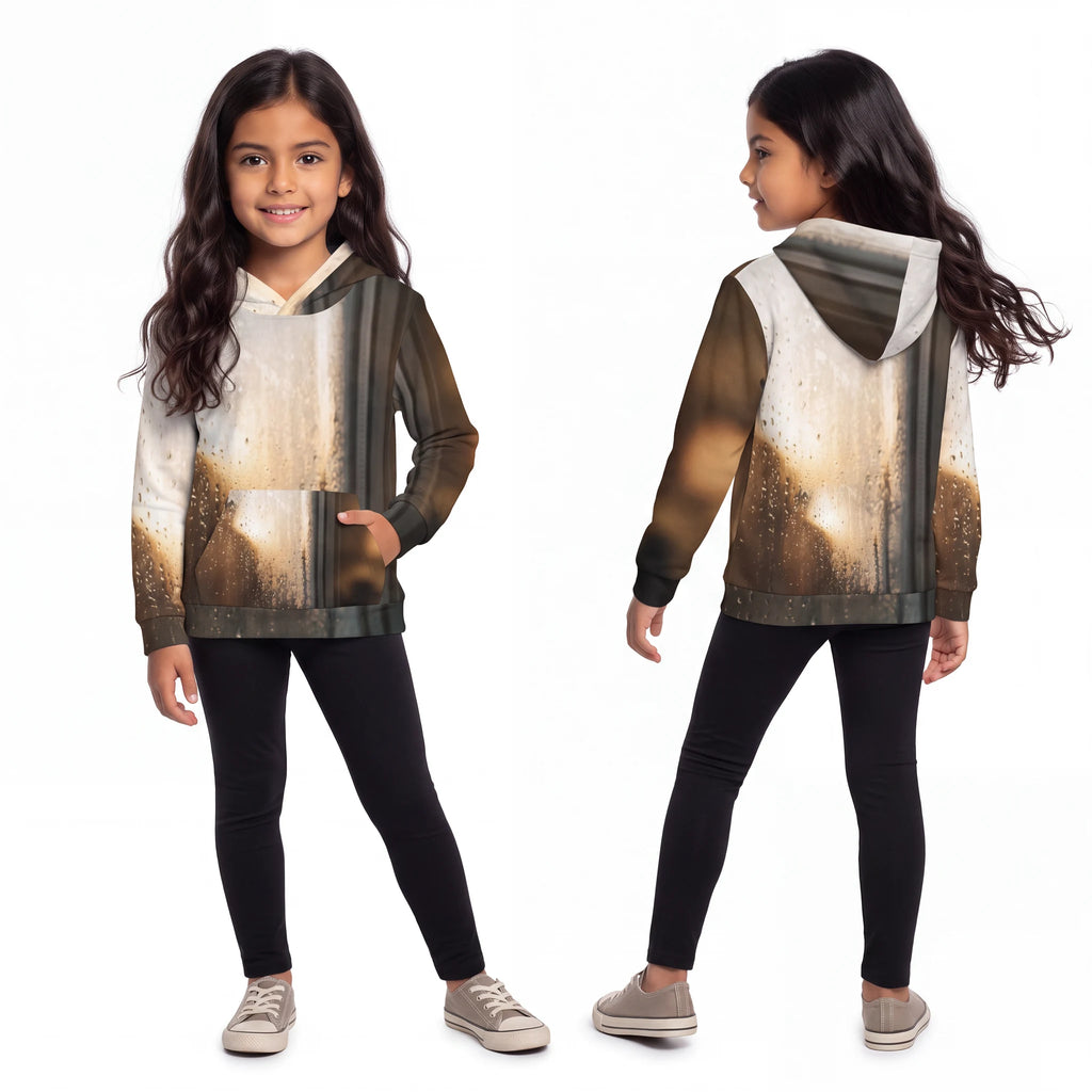 Kids Hoodie with Misty Silhouette Art