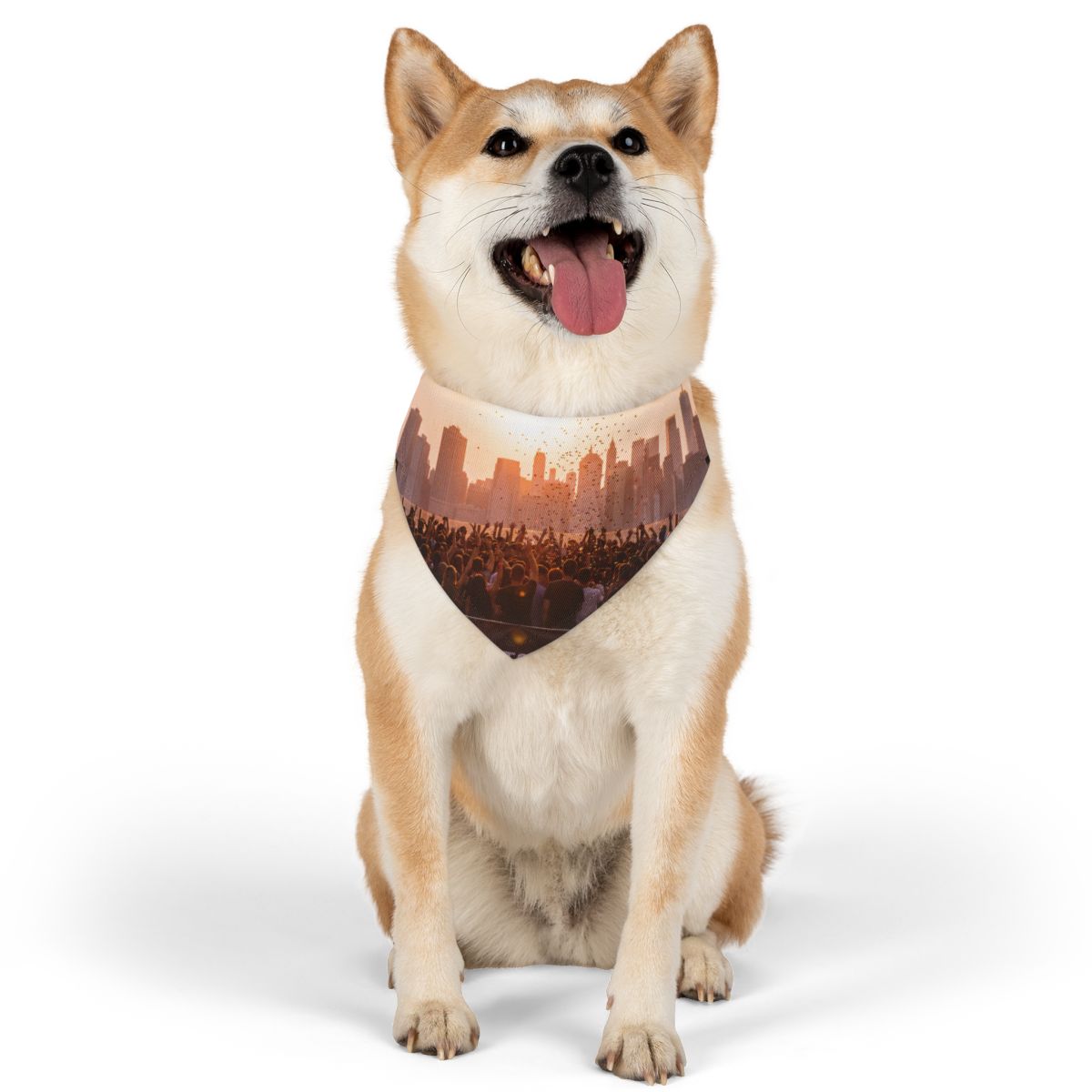 Pet Bandana Collar - City Lights | Echovira Gallery