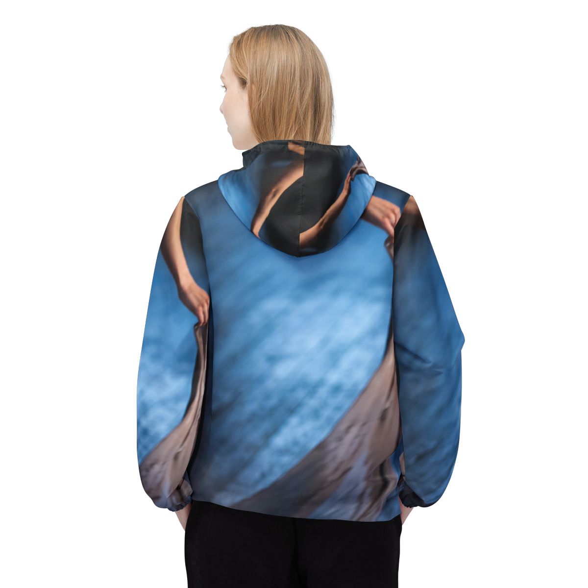 Women's Windbreaker Jacket with Silk Portrait Art