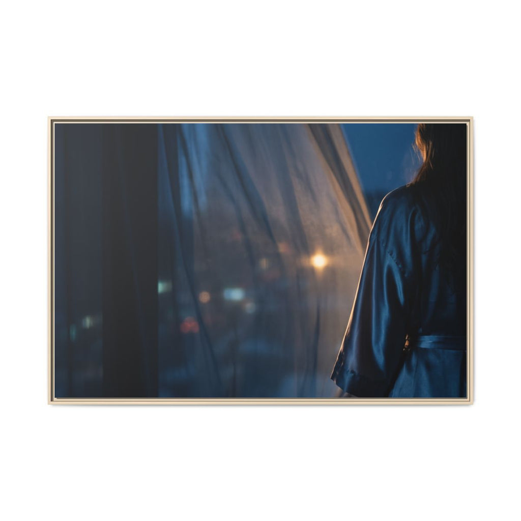 Matte Canvas, Framed - Nocturnal Solitude Silhouette —... |...