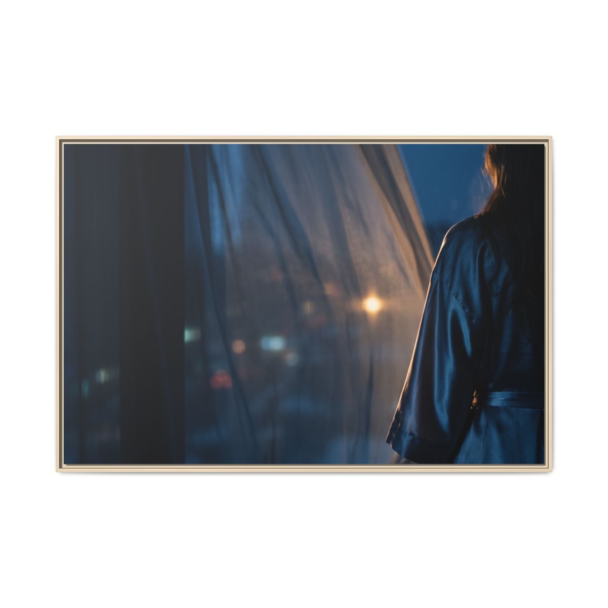 Matte Canvas, Framed - Nocturnal Solitude Silhouette —... |...