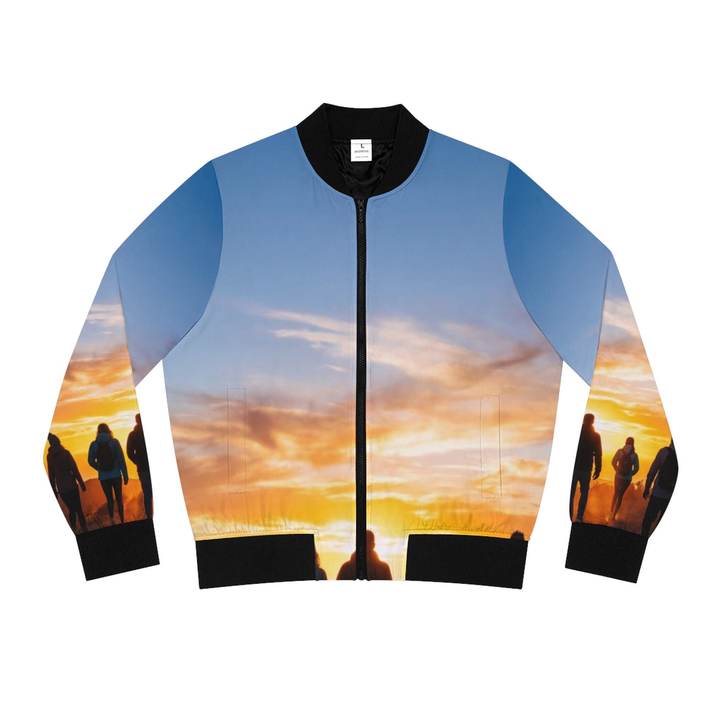 Women's Bomber Jacket - Sunset Trail | Echovira Gallery