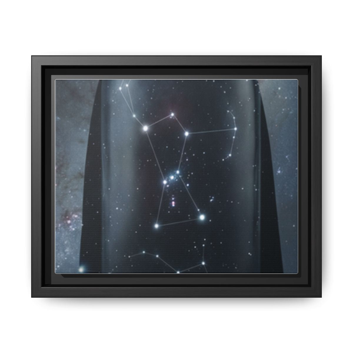 Framed Matte Canvas - Cosmic Sentinel — Black / 1.25" (10×8, 12×9, 14×11, 16×12, 20×10, 18×12, 20×16, 24×16, 24×18, 36×12, 24×20, 32×16, 30×20, 30×24, 32×24, 48×16, 36×24, 48×24, 40×30, 60×20, 48×32, 60×30 & 60×40)