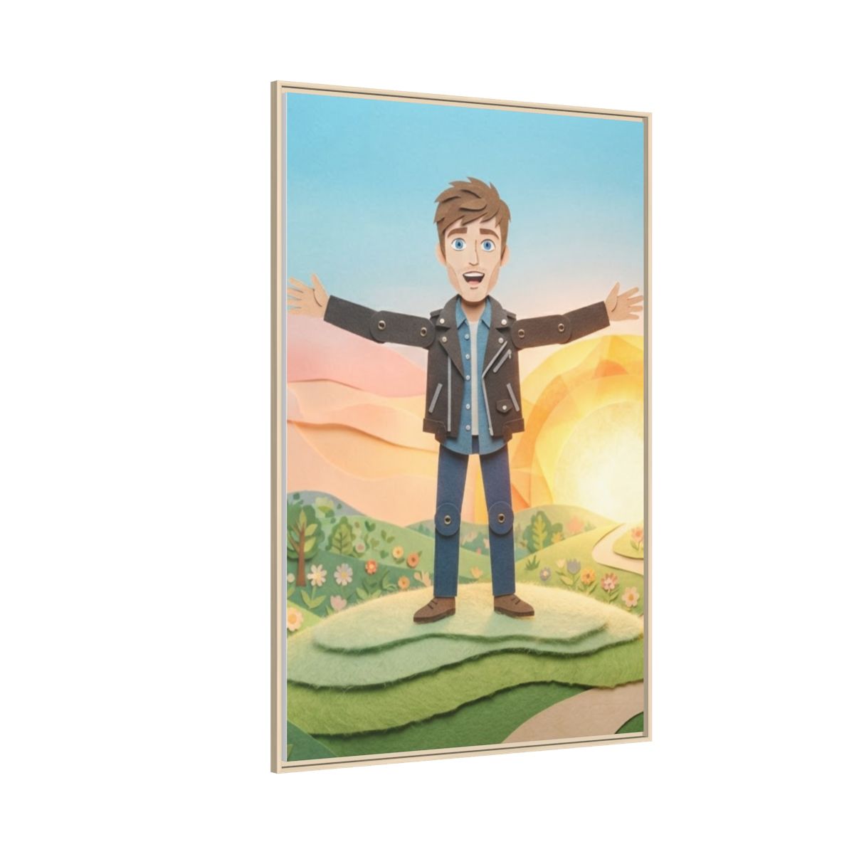 Framed Matte Canvas - Sunny Meadow Story — Natural / 1.25"...