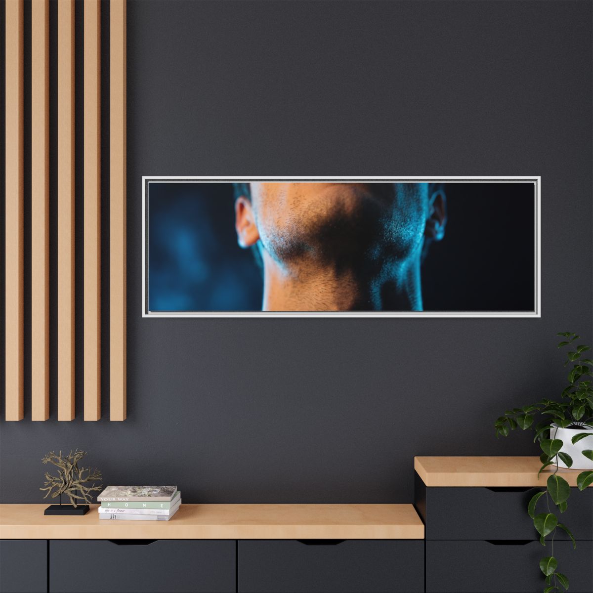 Framed Matte Canvas - Neon Pulse Core — White / 1.25"