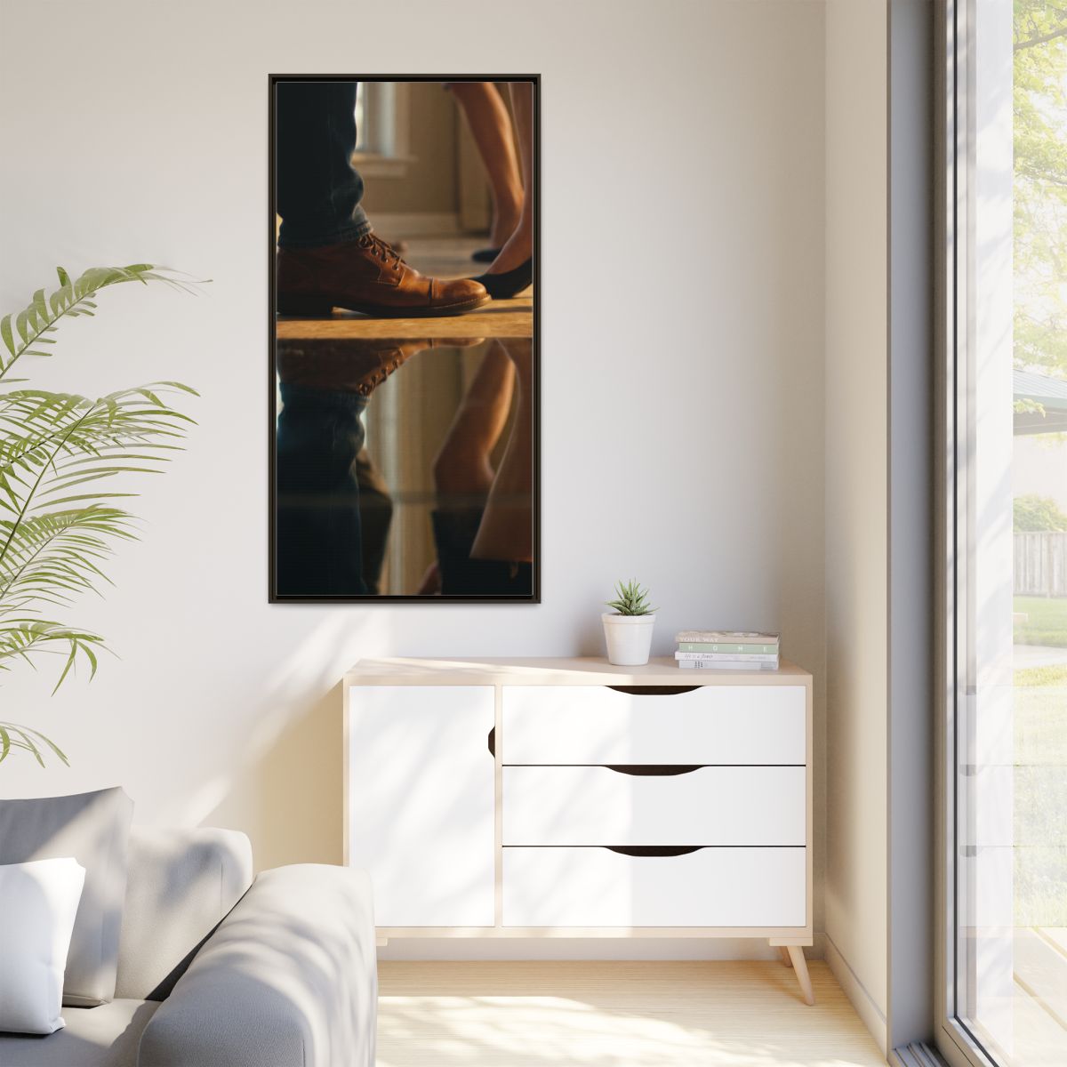 Matte Canvas, Framed - Golden Hour Reflections Cinematic Art...