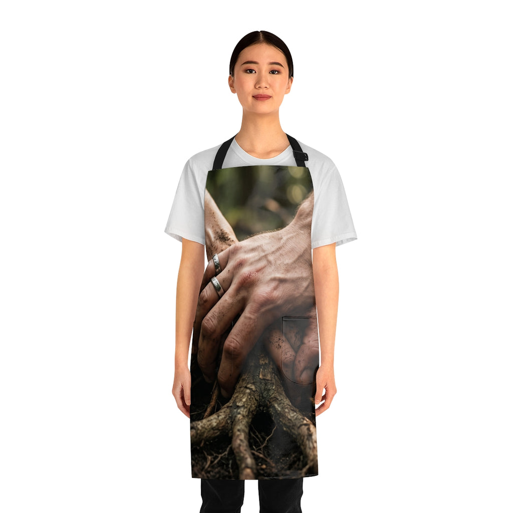 Kitchen Apron with Forest Roots Art