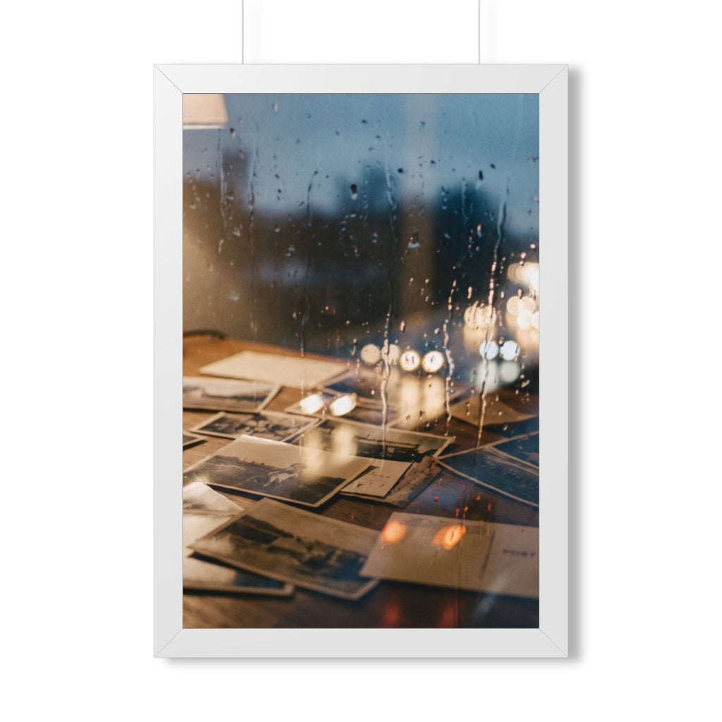 Framed Vertical Poster - Rainy Window Memories Art Print......