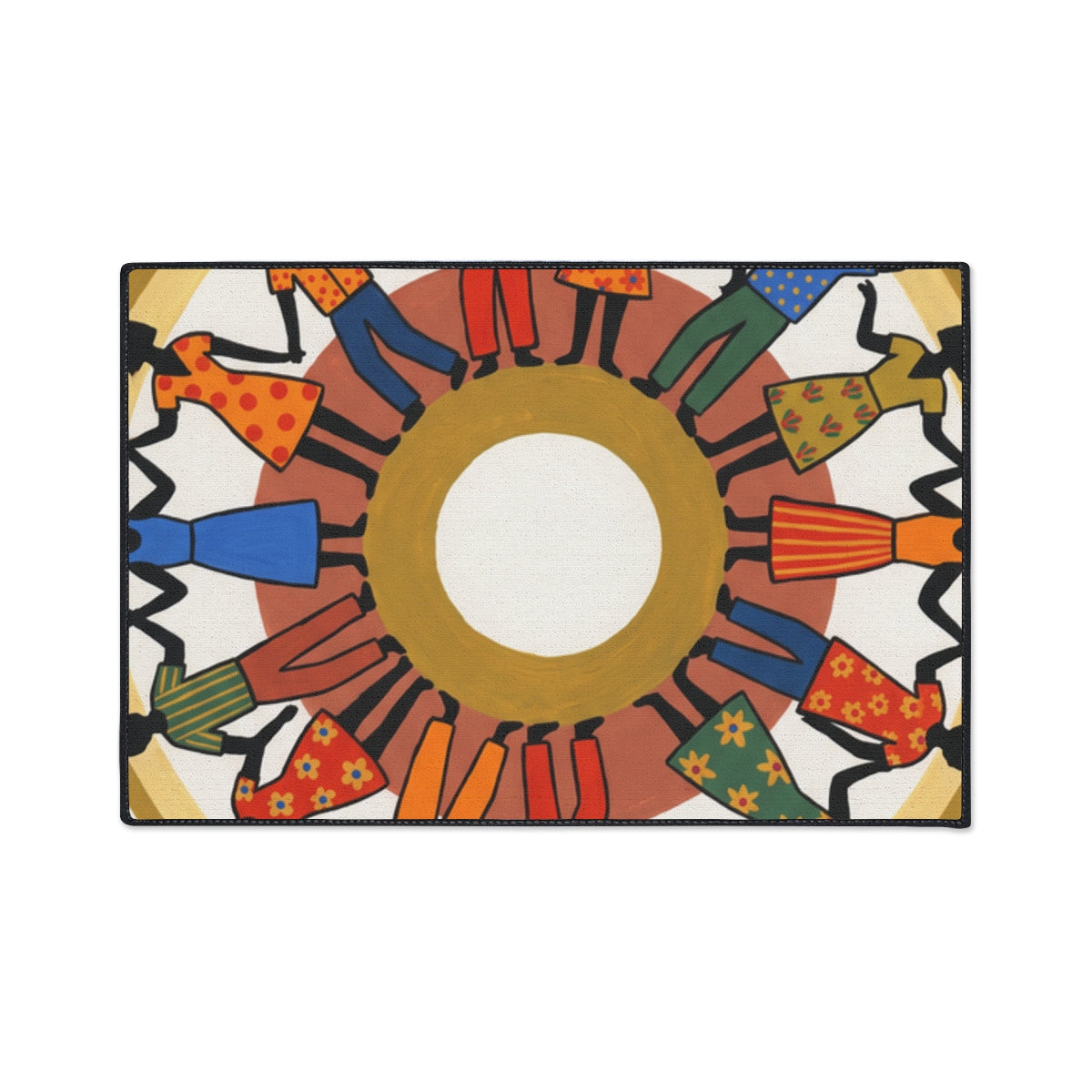Heavy Duty Floor Mat - Unity Mandala Folk Art | Echovira...