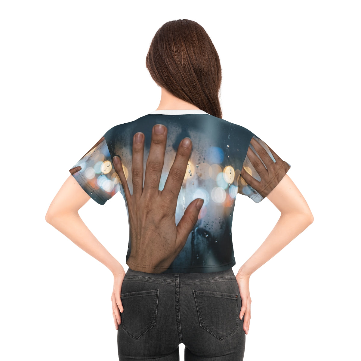 Rainy City Window Art Crop Tee