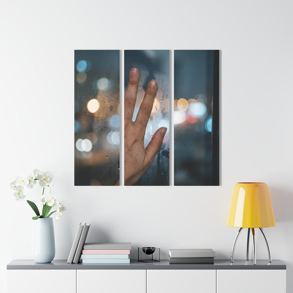 Rainy City Window Acrylic Print Portrait