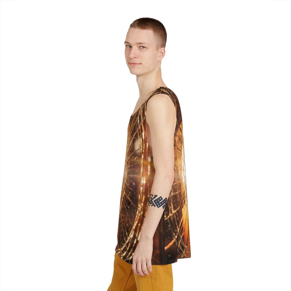Men's Tank - Golden Fracture - Moody Broken Glass Art |...