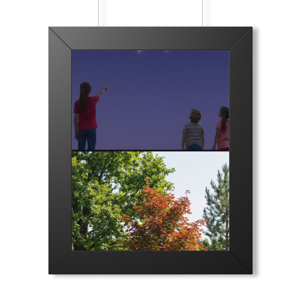 Framed Vertical Poster - Stardust & Forest Discovery — Black...