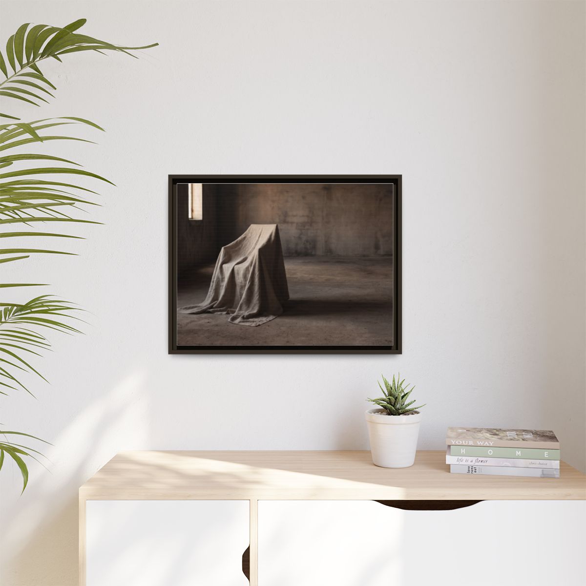 Matte Canvas, Framed - Draped Silence Still Life Art... |...