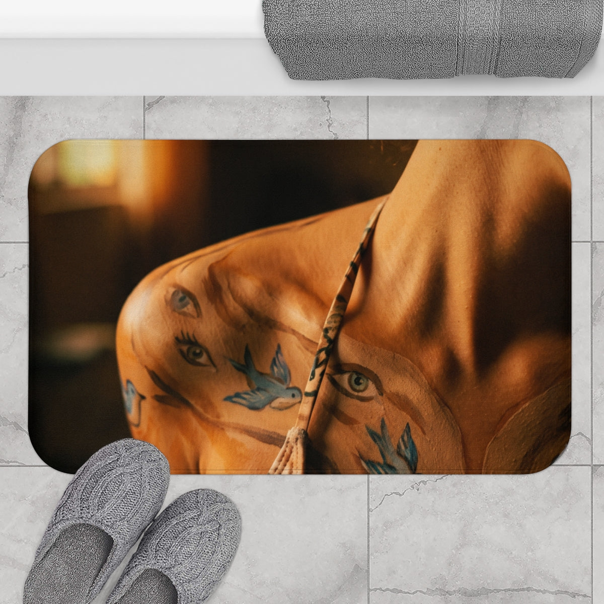 Bath Mat - Sienna & Songbirds Surreal Body Art Canvas |...