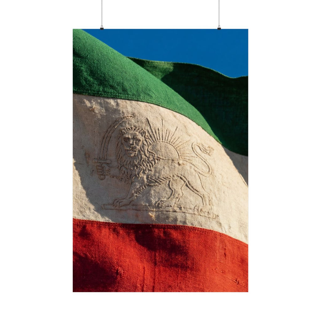 Matte Vertical Posters - Vintage Persian Lion and Sun Flag...