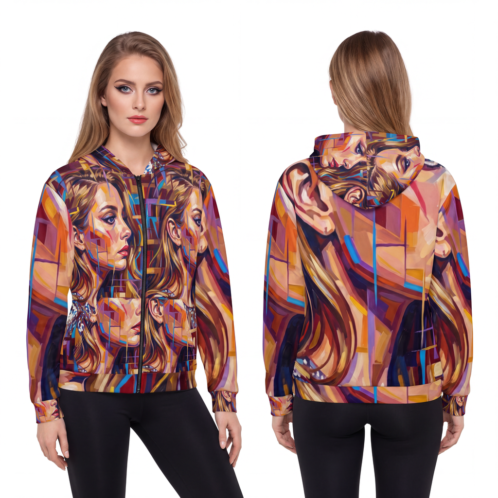 Unisex Zip Hoodie - Shattered Elegance | Echovira Gallery
