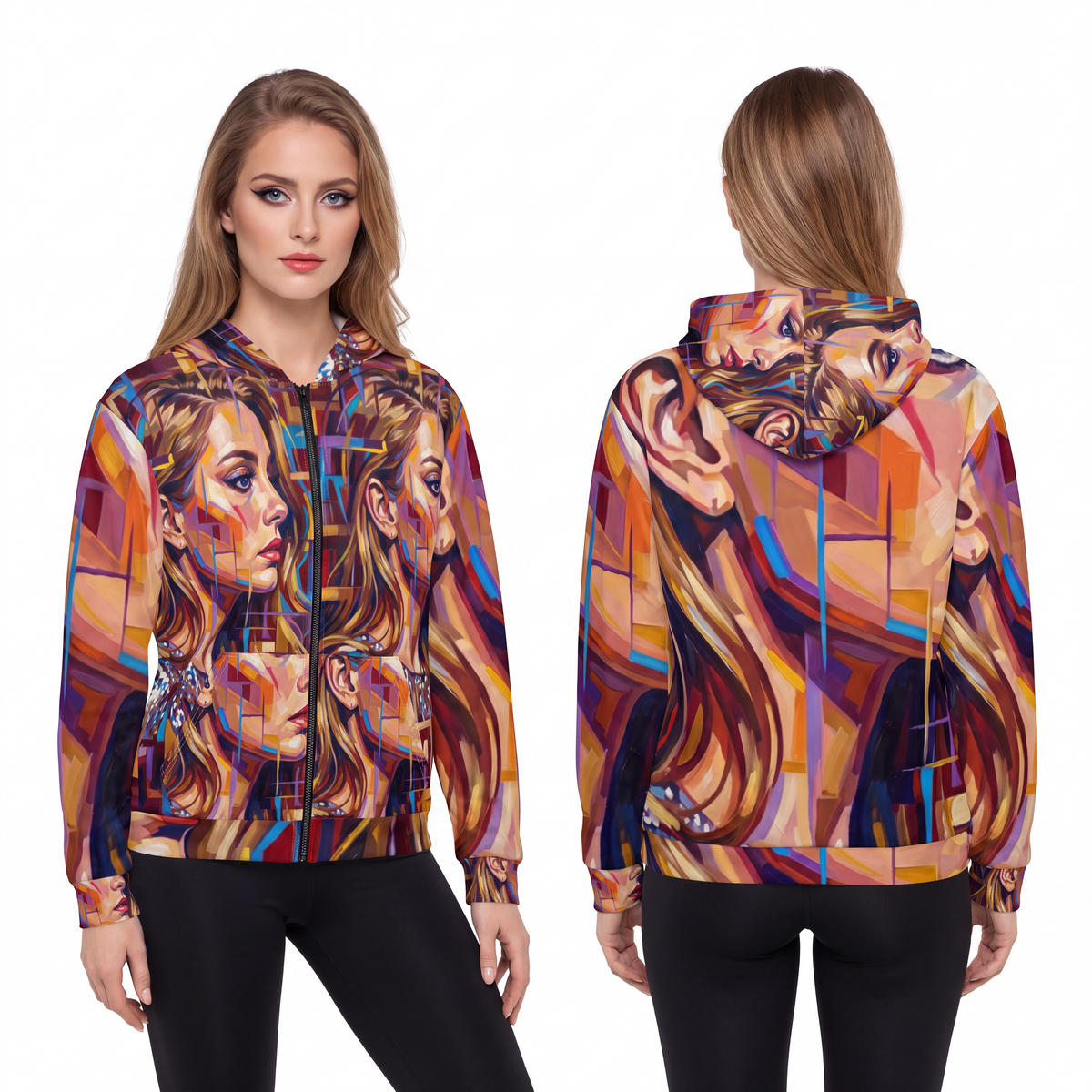 Unisex Zip Hoodie - Shattered Elegance | Echovira Gallery