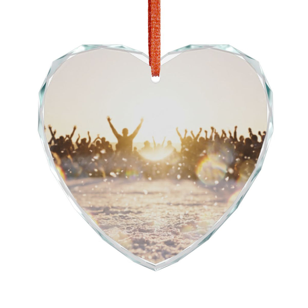 Golden Hour Crowd Crystal Glass Ornament