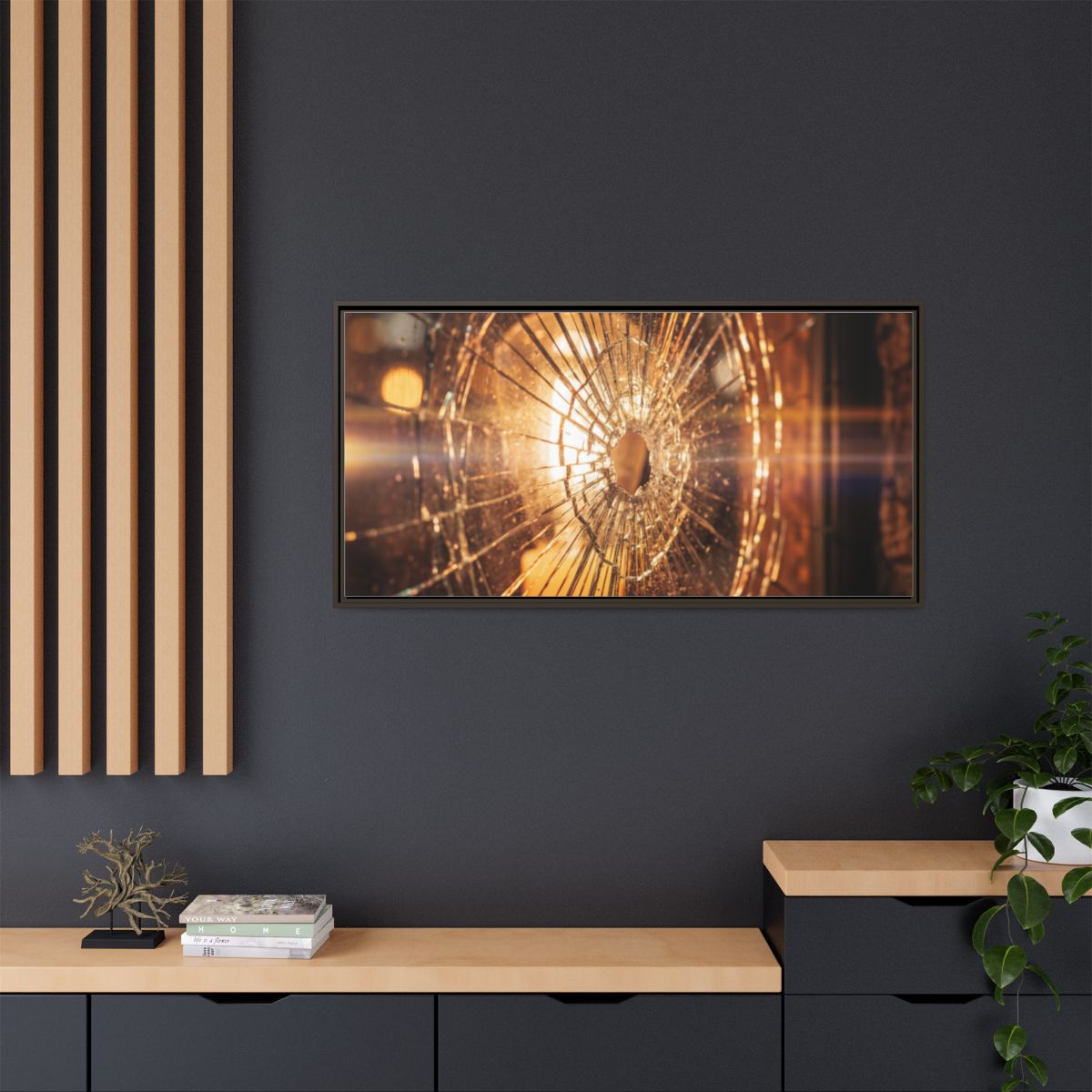 Framed Matte Canvas - Shattered Glass