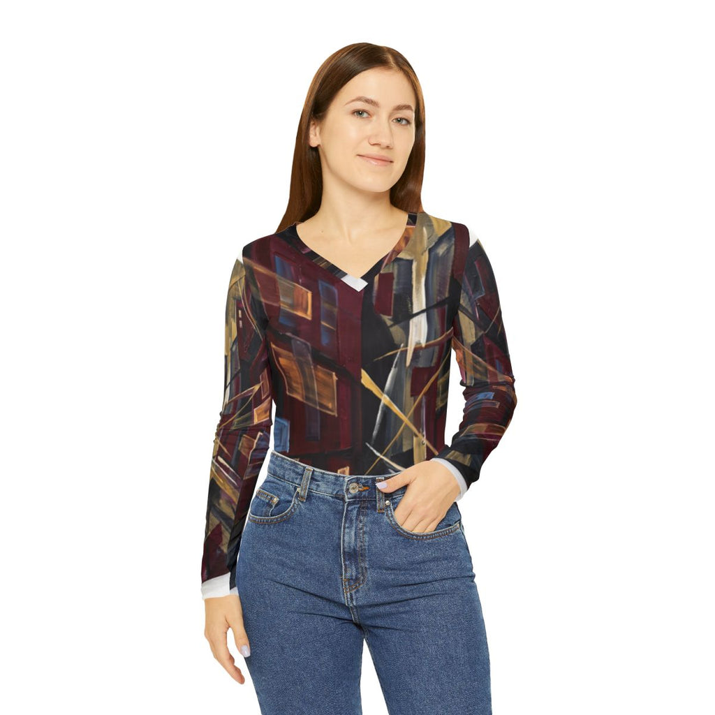 Women's Long Sleeve V-neck Shirt - Urban Perspective |...