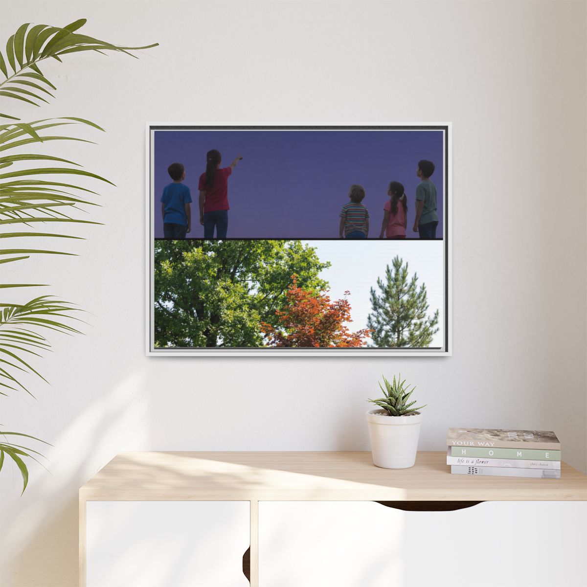 Matte Canvas, Framed - Stardust & Forest Discovery — White /...