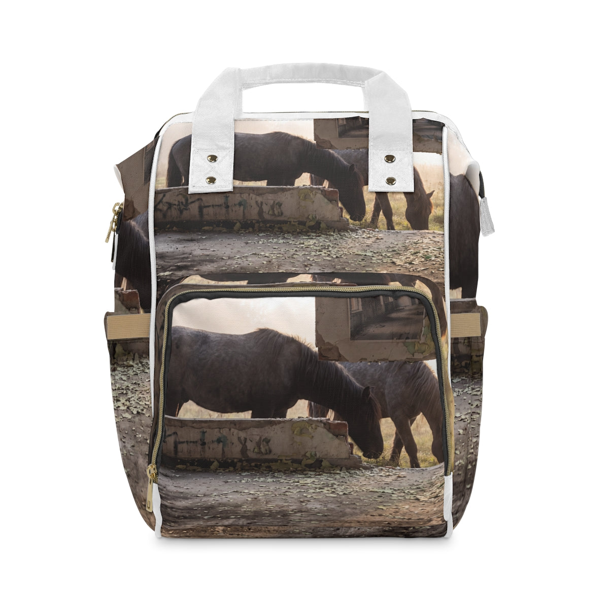 Horse Art Multifunctional Diaper Backpack
