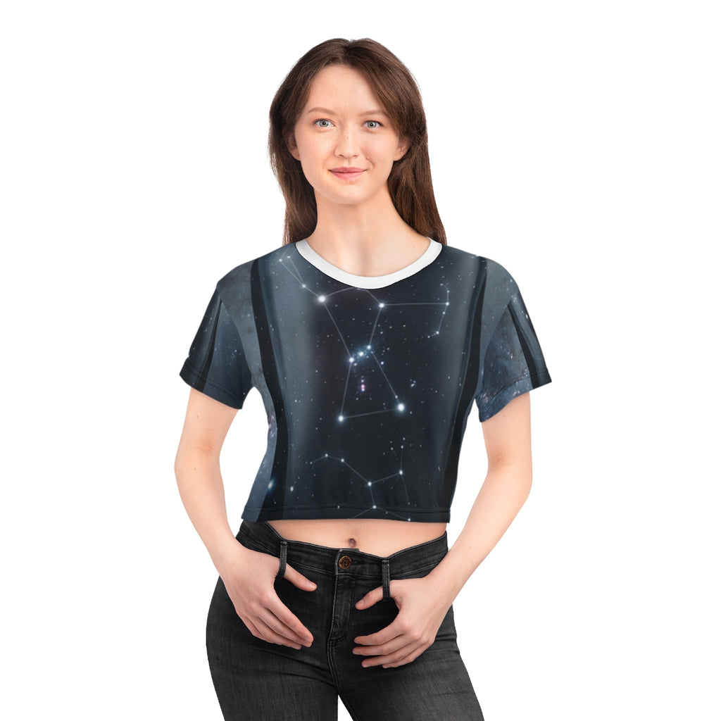 Crop Tee - Cosmic Sentinel Orion Constellation Art |...