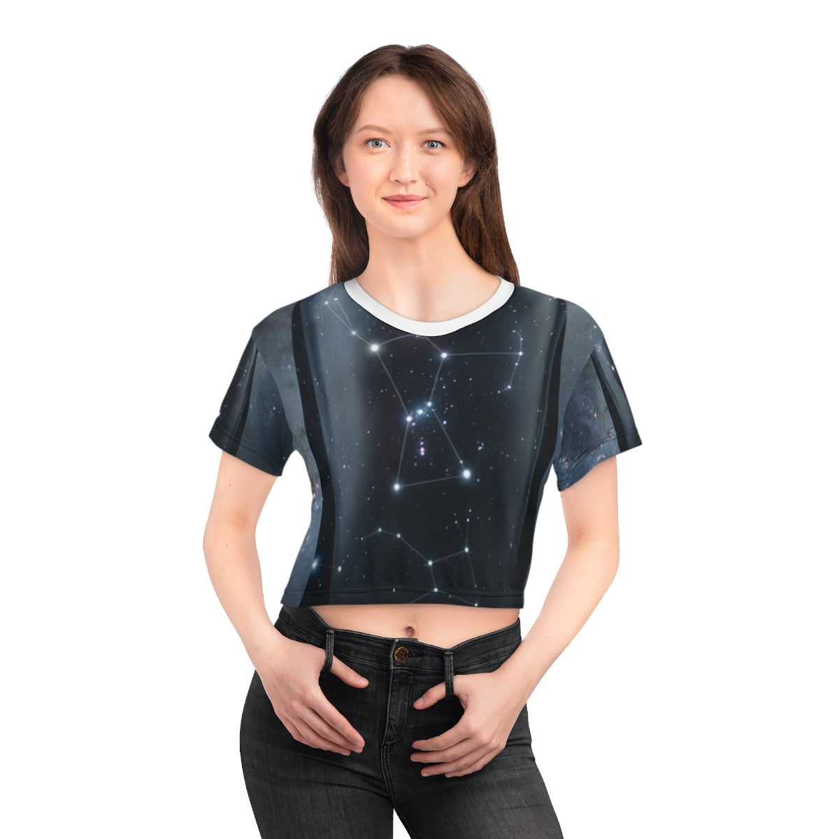 Crop Tee - Cosmic Sentinel Orion Constellation Art |...