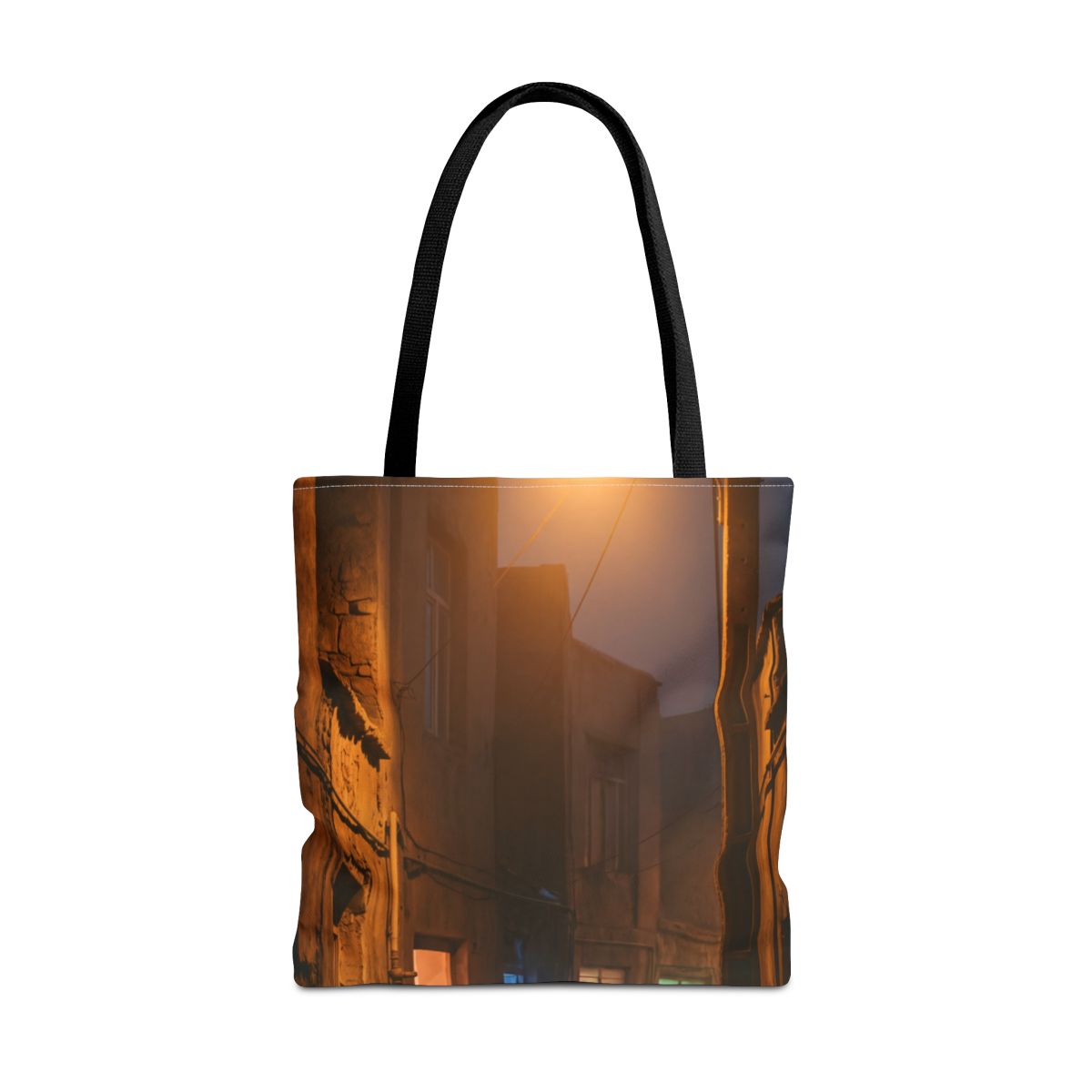 Tote Bag - Nocturnal Alleyway Misty Street Art | Echovira...