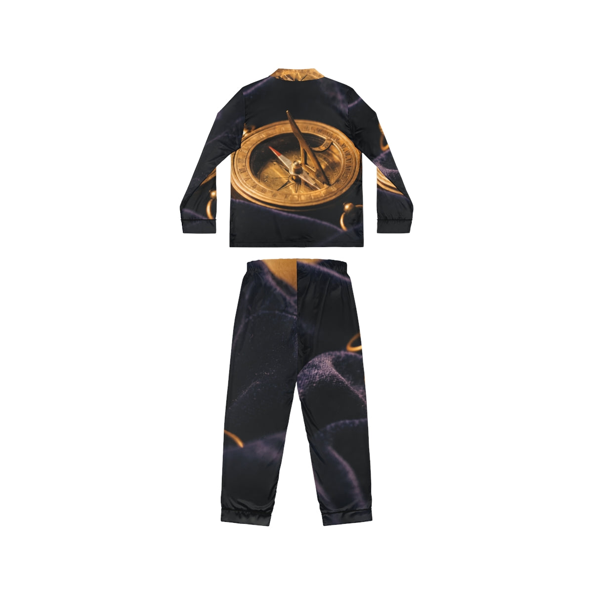 Women's Satin Pajamas Vintage Brass Sundial