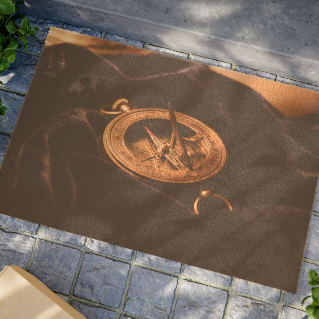Vintage Brass Sundial Compass Doormat