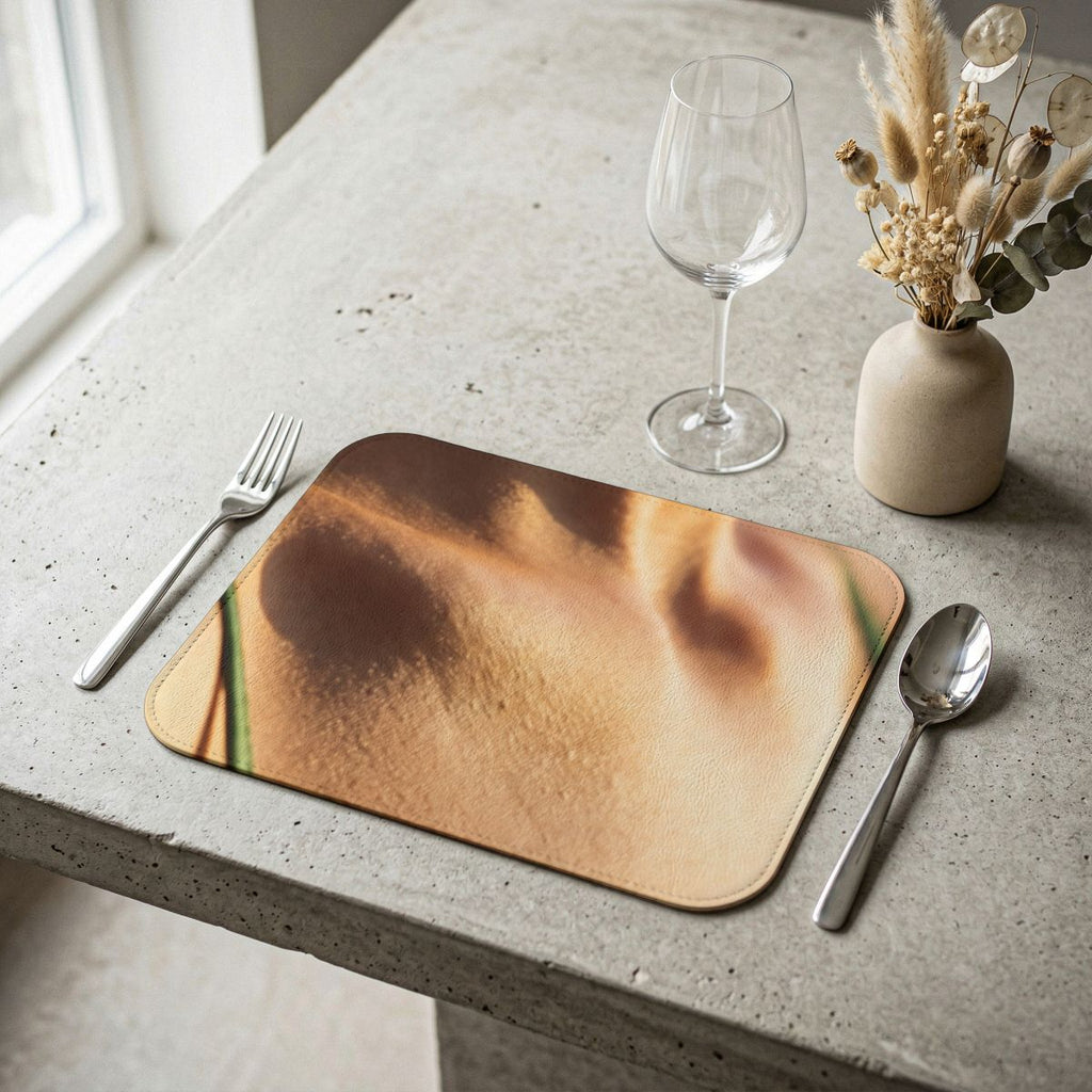 Golden Hour Leather Placemat - Emerald Sunset | Echovira...