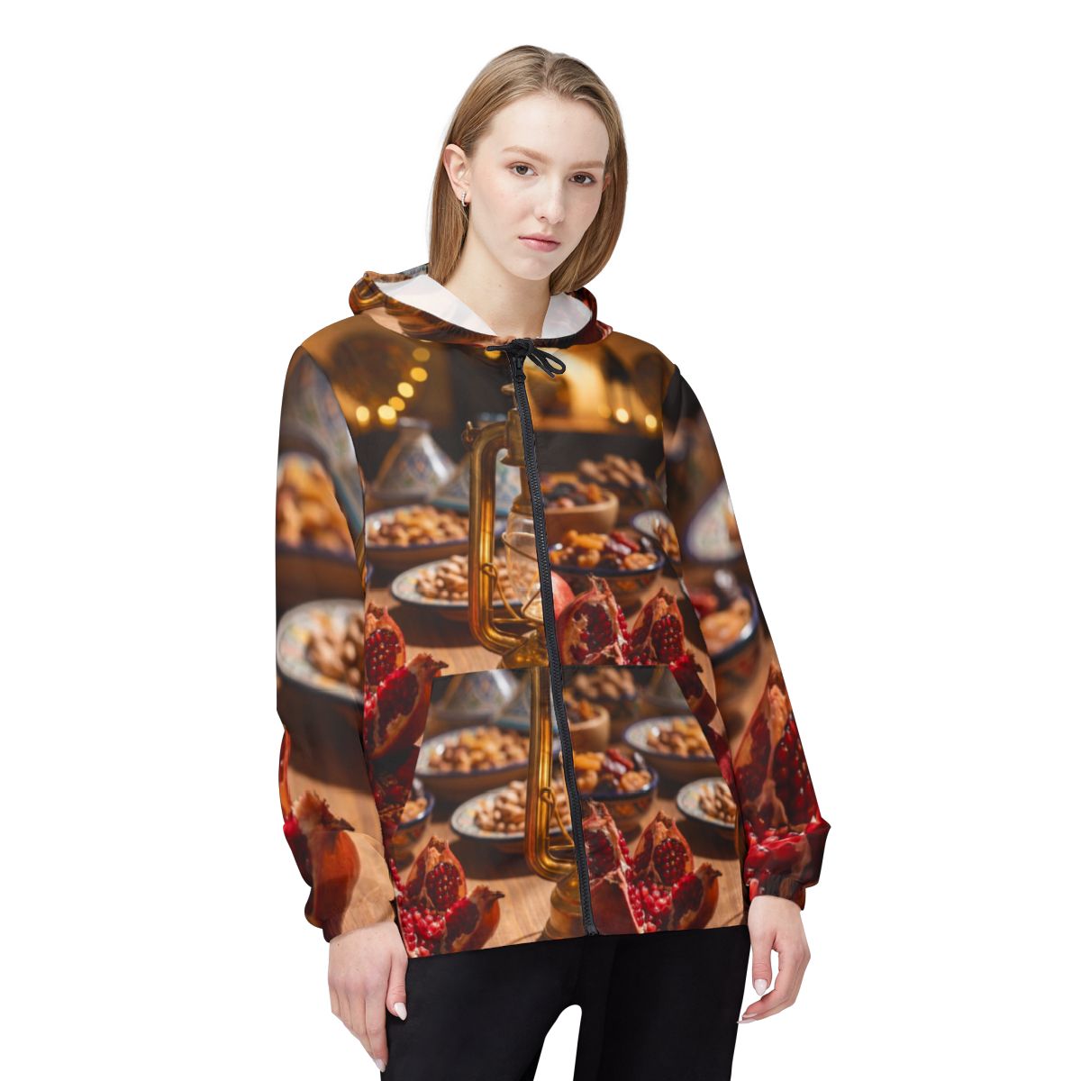 Windbreaker Jacket - Amber Feast Journey | Echovira Gallery