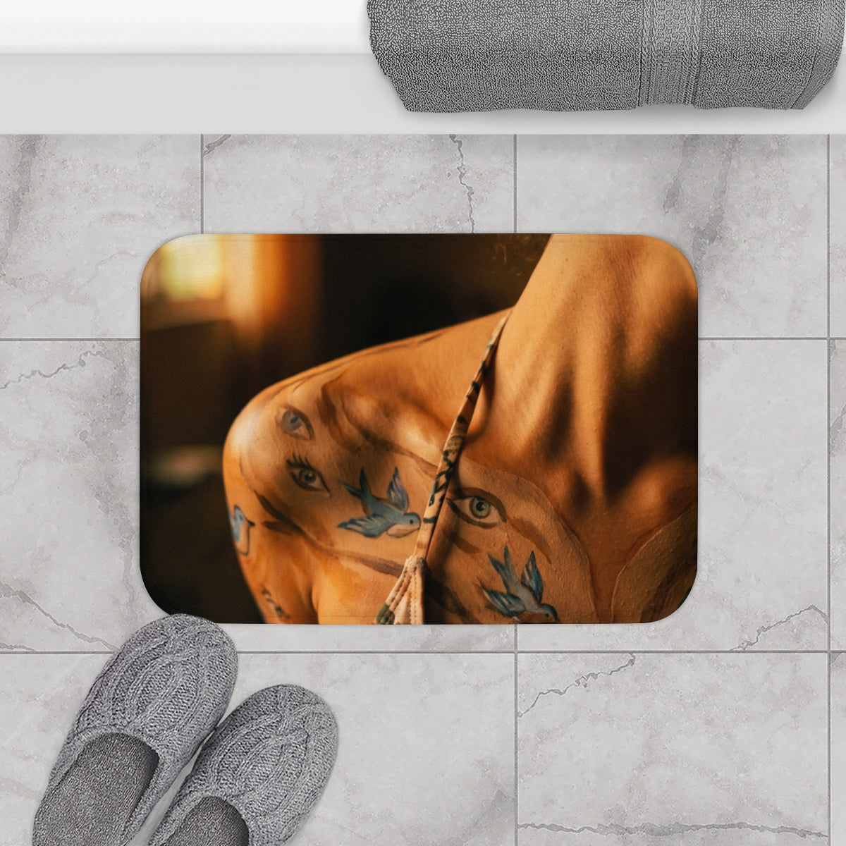 Bath Mat - Sienna & Songbirds Surreal Body Art Canvas |...