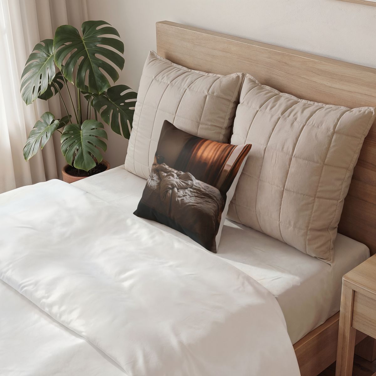 Poly Velvet Pillow - Amber Slumber Glow | Echovira Gallery