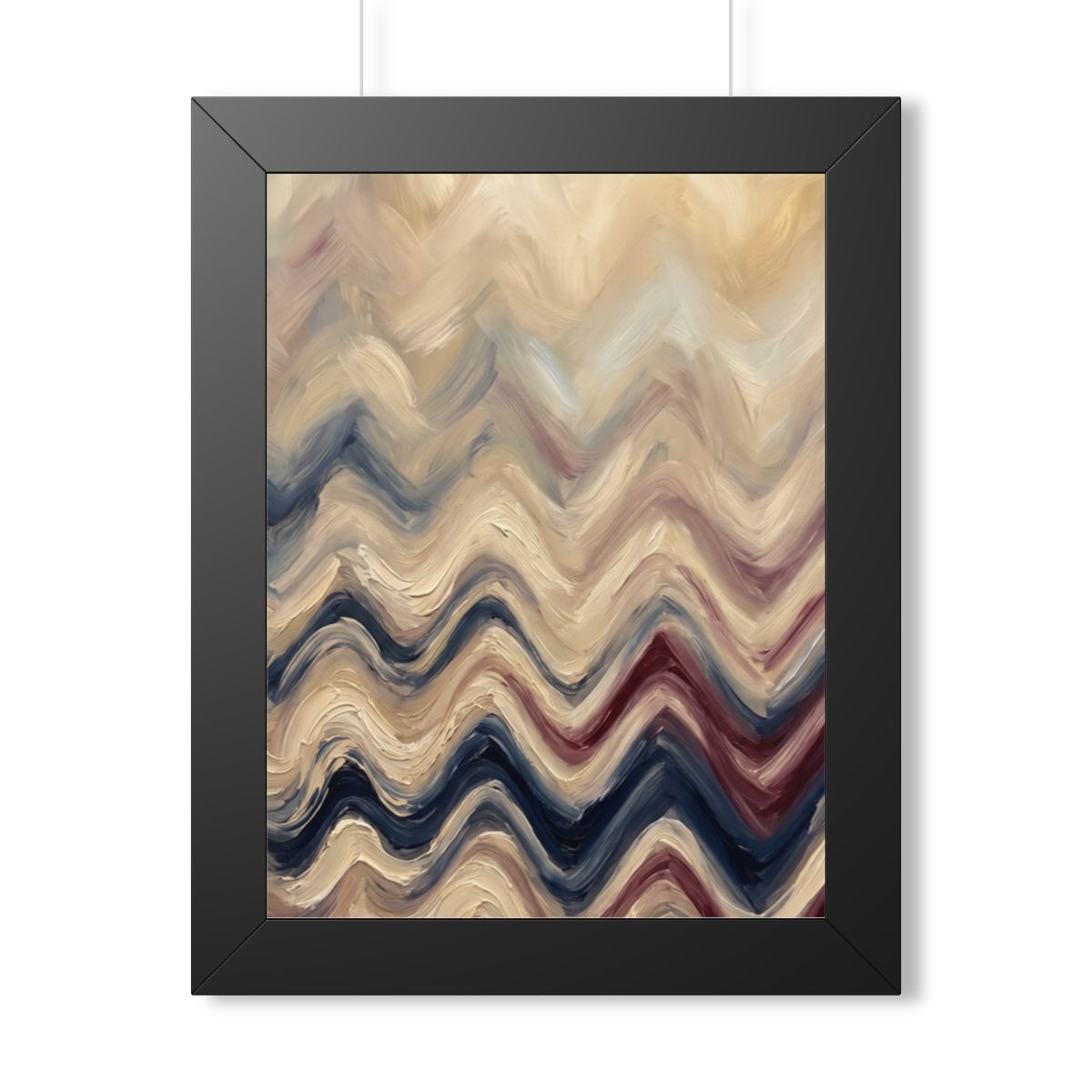 Framed Vertical Poster - Earth Chevron Wave — Black (11×14...