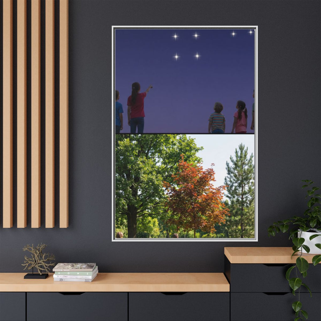 Matte Canvas, Framed - Stardust & Forest Discovery — White /...